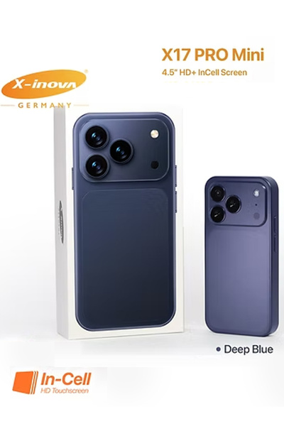 X inova Mini Smart Phone X17 Pro Mini 4.5" Display, 4GB+64GB Storage Blue