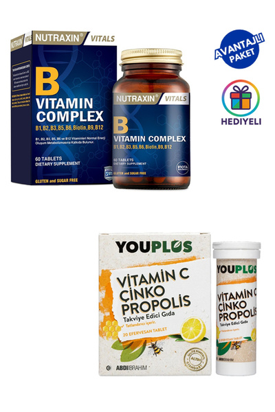 Youplus Çinko & Propolis 20 Efervesan Tablet + Vitamin B Complex 60 Tablet