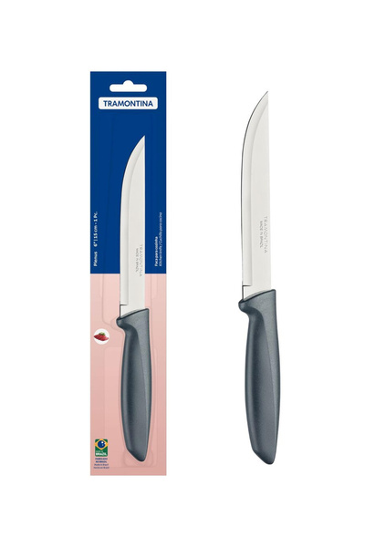 TRAMONTINA Plenus 6 Inches Kitchen Knife with Stainless Steel Blade and Gray ...