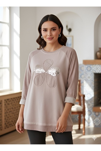 AGORATEKSTİL Women's Italian Daisy Pattern Front Nubuck Sleeve and Back Suede...