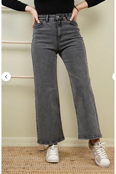 Asortix Blugi cu picioare largi din țesătură de jeans pentru fete