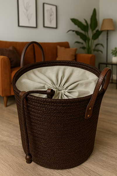 MaVaux εφέ σύσφιξης καλάθια με επένδυση Cinchy Drawstring, διακοσμητική δερμά...