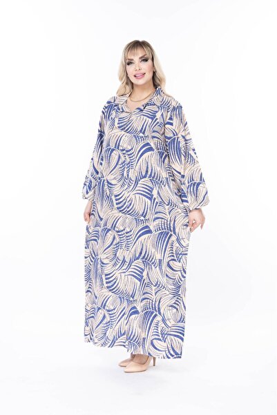 mervemoda Women's Long Sleeve Summer Plus Size Dress