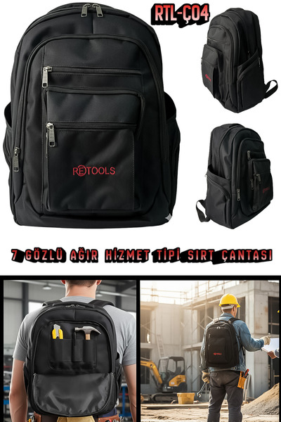 RETOOLS RTL-Ç04 7 GÖZLÜ AĞIR HİZMET TİPİ SIRT ÇANTASI