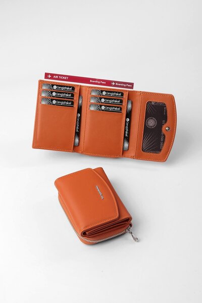 CENGİZ PAKEL Small Size Women's Wallet - 65309 - Tile