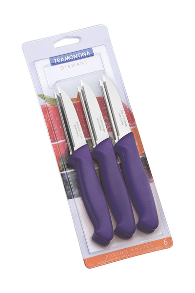 TRAMONTINA طقم سكاكين تقشير من ديامانت مكون من 6 قطع بشفرة من الفولاذ المقاوم...
