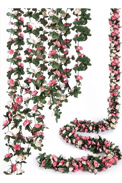 X SPRING Five pink rose artificial branches - artificial rose branches, pink ...