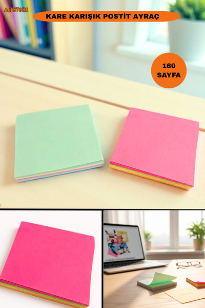 ALLStore KARE 2'Lİ 160 SAYFA POSTİT AYRAÇ , NOT KAĞIDI