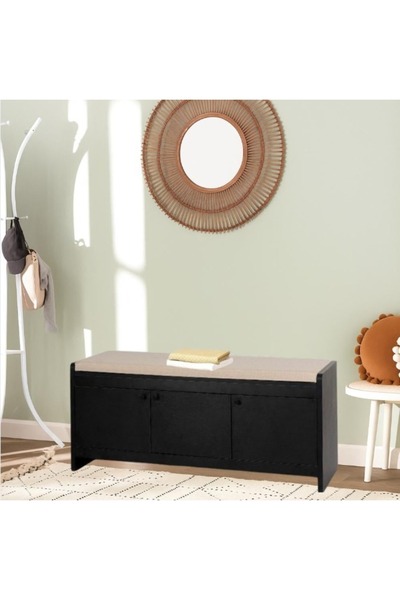 DEC13 دولاب أحذية ومقعد مبطن بتصميم فاخر