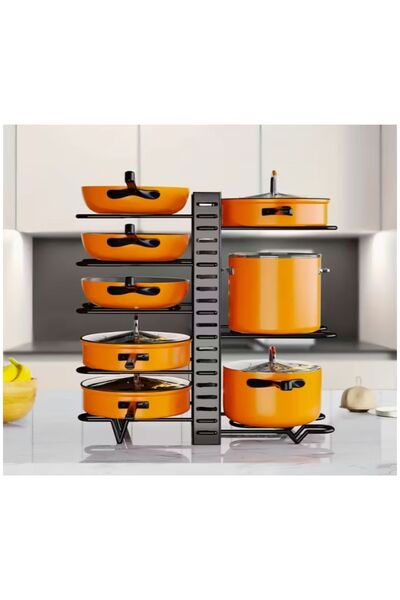 KARTEYA 8 Katlı Mutfak Depolama Rafı - Korozyona Dayanıklı Metal, Kompakt Dol...