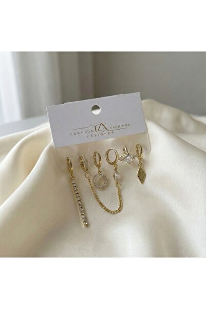 YZbuy Zirkon Taşlı Kombin 6’lı Küpe Seti