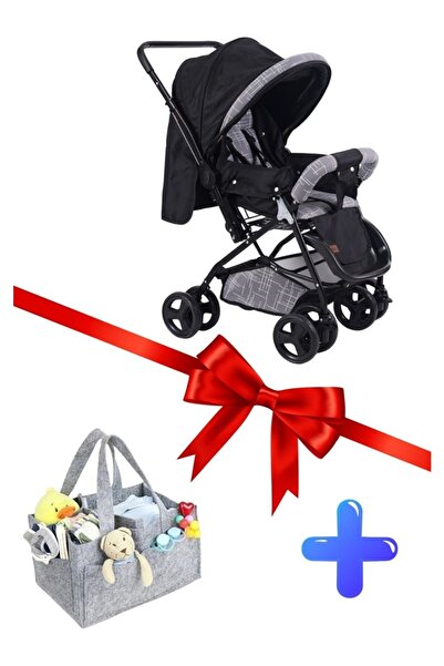 Muhcu Home Double-way baby stroller with baby care bag gift - black-grey baby...