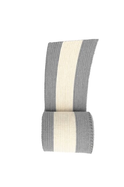 U5 FASHION Triko Ribana 1 Adet En 90 cm Boy 5 Cm Gri Çizgi Ham Renk