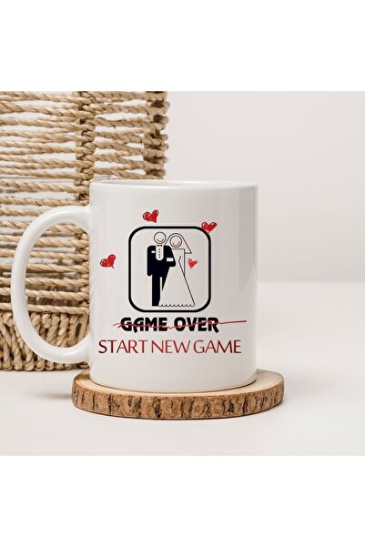 kubdekor Game over Start New Game Written on Printed Gift Mugs for Lovers and...
