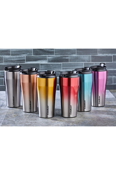 shopwave كوب ترمس فولاذي سعة 400 مل، كوب حراري بلونين (5047)