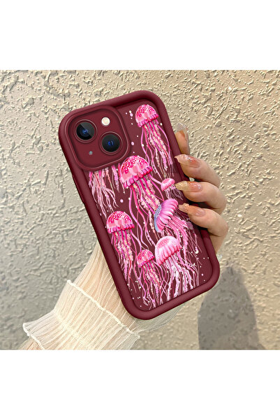 Hontinga iPhone 13 Compatible Camera Protected Medyuza Pattern Soft Silicone ...