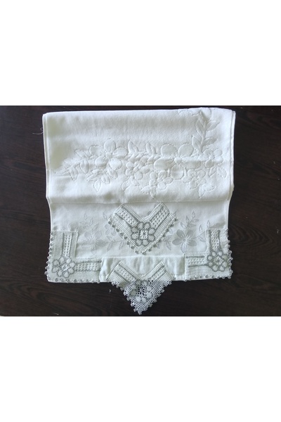 SENSSTEKSTİL 🌸 Lace/Needlepoint Hand Embroidered Cotton Towel – Quality with...