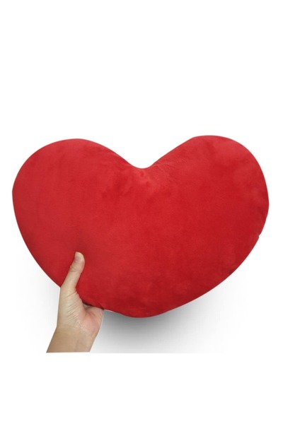 Toybox Red Heart Shaped Throw Pillow Soft Plush Decorative Cushion