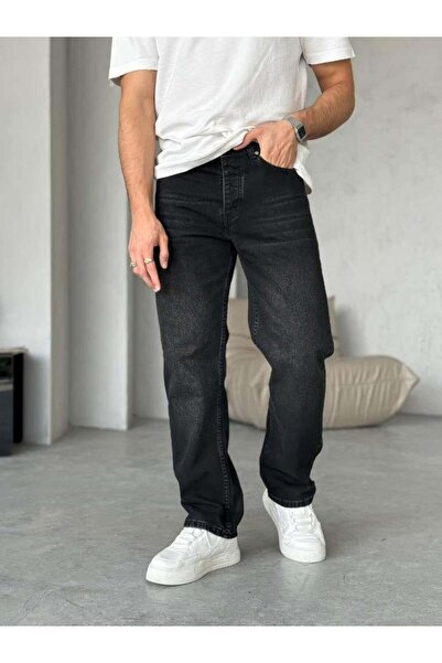 FO4RBS P3219 YIKAMALI BAGGY KOT PANTOLON - Siyah Yıkama