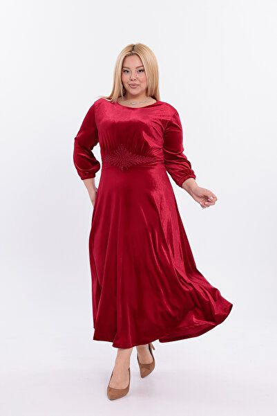 IŞILTI Special Elegant Design Comfortable Velvet Fabric Long Sleeve Embroider...