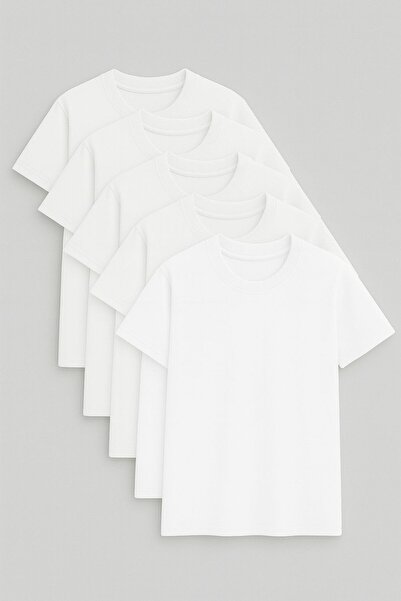 assef Men's 5-Pack 100% Cotton Soft Textured Oversized Loose Fit Short Sleeve...