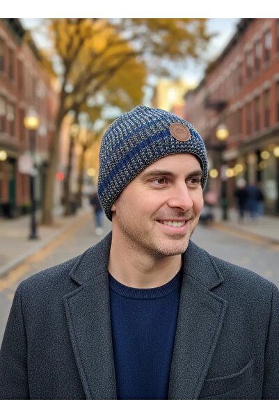 CANMODA Navy Blue Color Knitted Beanie with Thick Lining Inside - Fo 2627