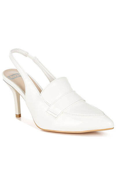 london Rag صندل نسائي مفتوح من الخلف باللون الأبيض