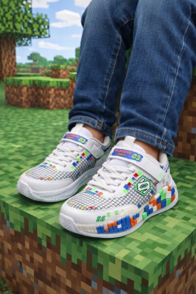 minibonito Boys' Anarok Sole Sports Shoes – Colorful Pixel Pattern, Comfortab...