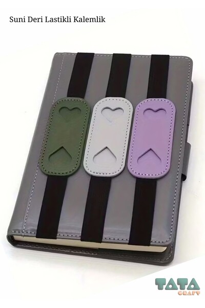 TATA CRAFT Planlayıcı Ajanda Defter ipad Tablet Üstü GRİ Lastikli Suni Deri K...