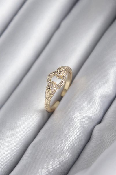 shopwave خاتم نسائي من النحاس الذهبي طراز Rk Zircon Stone Snake