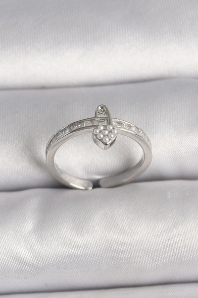 shopwave النحاس الفضة اللون الزركون حجر اللؤلؤ مفصلة قفل القلب نموذج حلقة قاب...