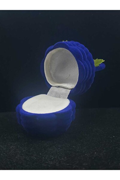 sarıyer silver Basket Model Colorful Flower Embroidered Navy Blue Velvet Ring...