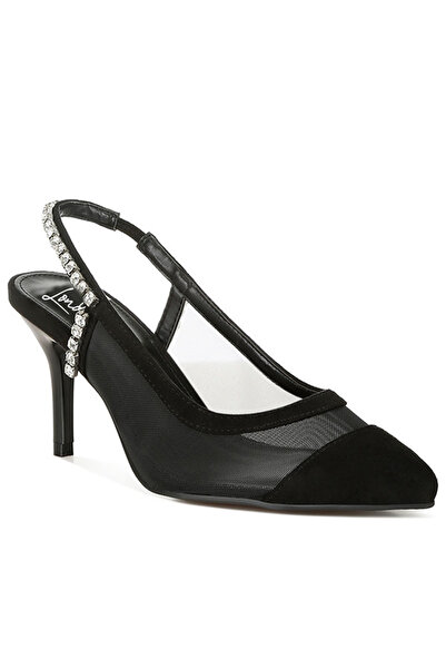 london Rag صندل نسائي أسود بكعب ستيليتو مفتوح من الخلف