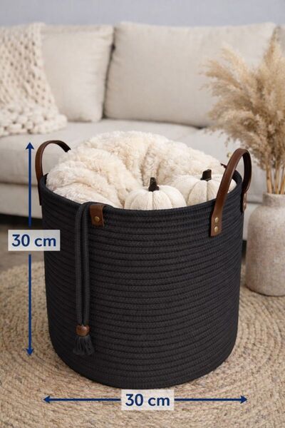 MaVaux εφέ σύσφιξης καλάθια με επένδυση Cinchy Drawstring, διακοσμητική δερμά...