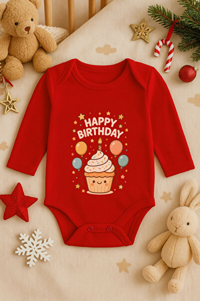 MODA بدلة أطفال حديثي الولادة من القطن بأكمام طويلة لعيد الميلاد مطبوع