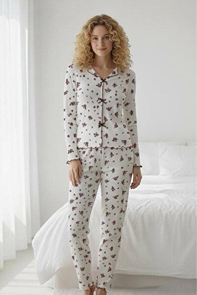 PEMBİŞ HOMEWEAR Set de pijamale pentru femei cu mâneci lungi și fund lung mat...