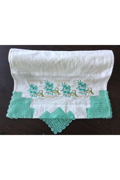 SENSSTEKSTİL 🌸 Lace/Needlepoint Hand Embroidered Cotton Towel – Quality with...