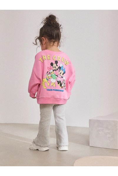 Next Baby Pink Disney Mickey Mouse and Friends Long Sleeve Top and Loose Wide Leg Pants Set