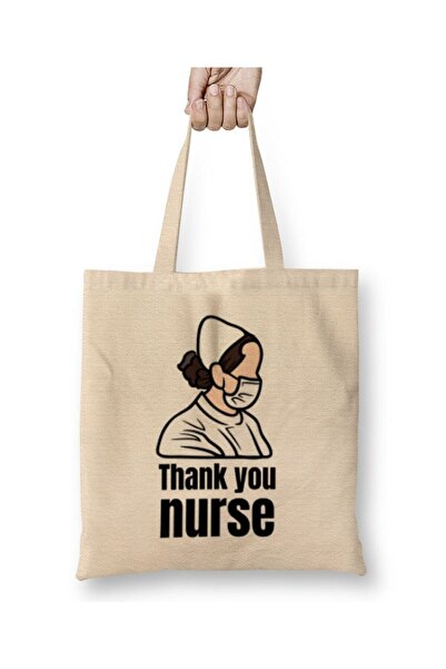 Toyaso Nurse Gift for Nurse Thank You White Cloth Bag Long Handle Shopping Ba...