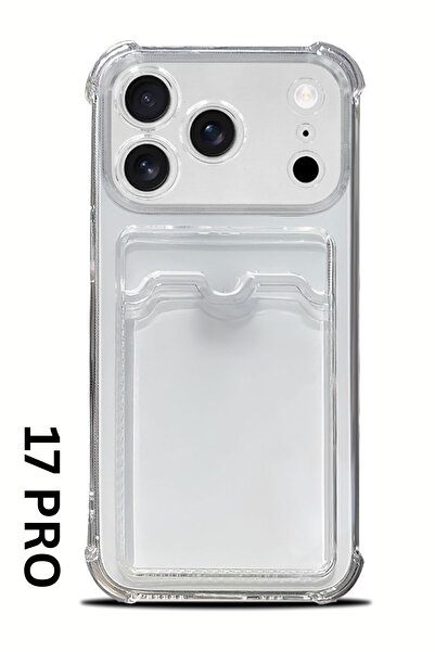 PSGT iPhone 17 Pro kartlık kılıf Kamera Korumalı Şeffaf Darbe Emici