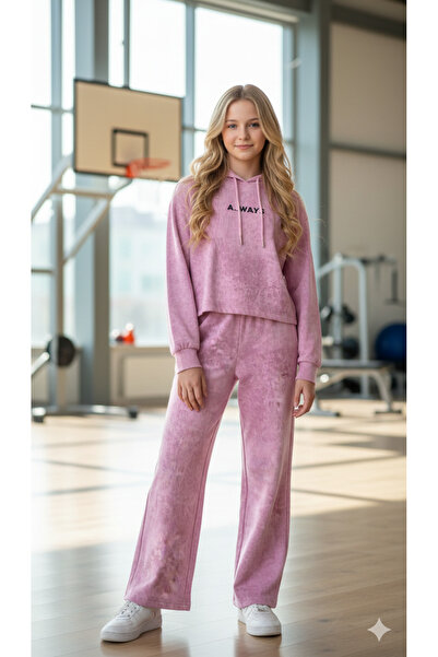 ALYAKİDS Girl's Tracksuit Set with Tie-Dye Pattern