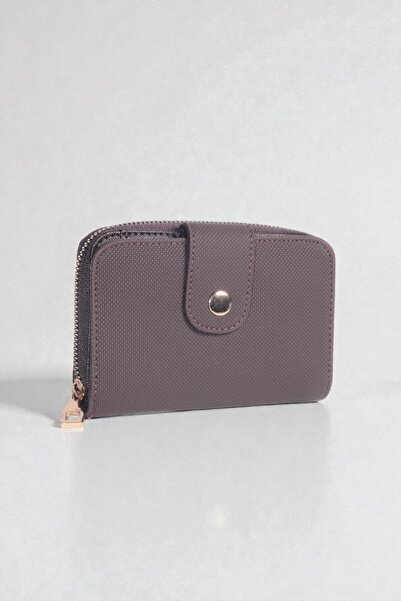 dericom Gray Zippered Snap Fastener Women's Wallet – Multi-Compartment Mini M...