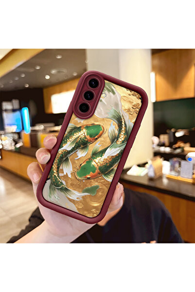 Hontinga حافظة هاتف سامسونج جالاكسي A56 متوافقة مع السيليكون الرقيق، نمط سمكة...