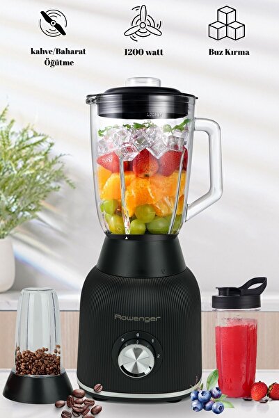 Rowenger 1200 watt Dual Smoothie Blender Kişisel Blender Cam Sürahi Blender M...