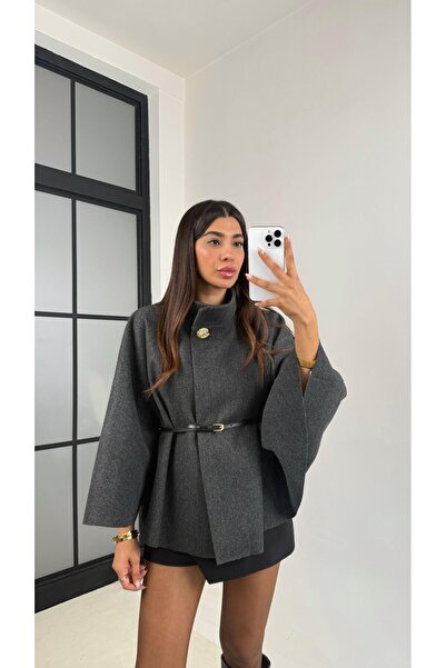 Gaus Antrasit Gina ZR Model Kemerli Kaşe Panço GAUS-0091