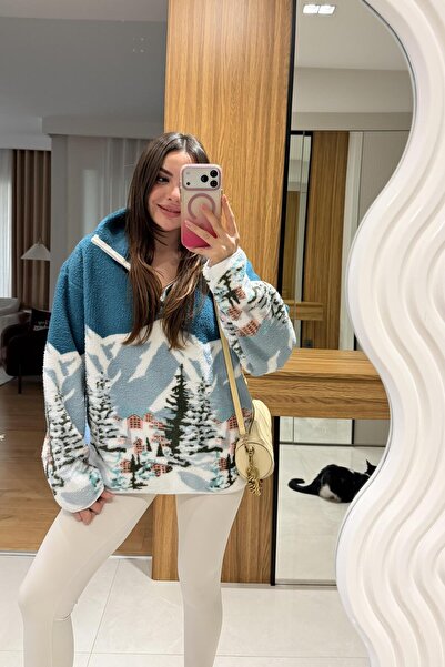 Gizem Ecemiş Presy Turkuaz Teddy Kazak