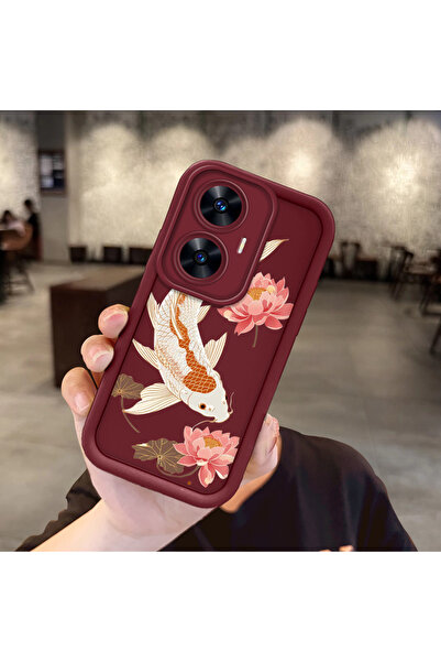 Hontinga حافظة هاتف من السيليكون الرقيق المتوافقة مع هاتف Realme C55، نمط سمك...