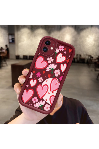 Hontinga iPhone 11 Compatible Slim Silicone Phone Case Anti-Drop Strawberry P...