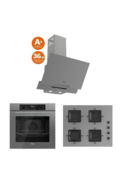 Ferre Flowart Serisi (QBL63CPR SS208 D065) Ankastre Set