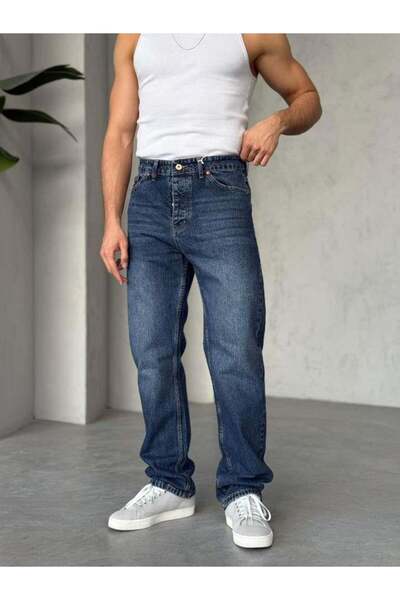 FO4RBS P3236 KOYU MAVİ BAGGY KOT PANTOLON